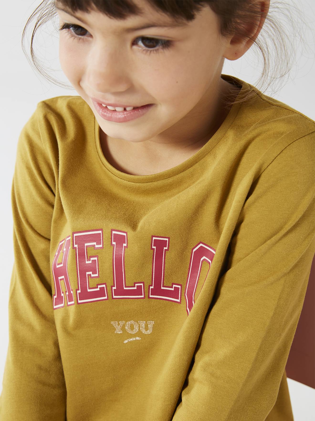 Tee-shirt à message Basics fille bronze