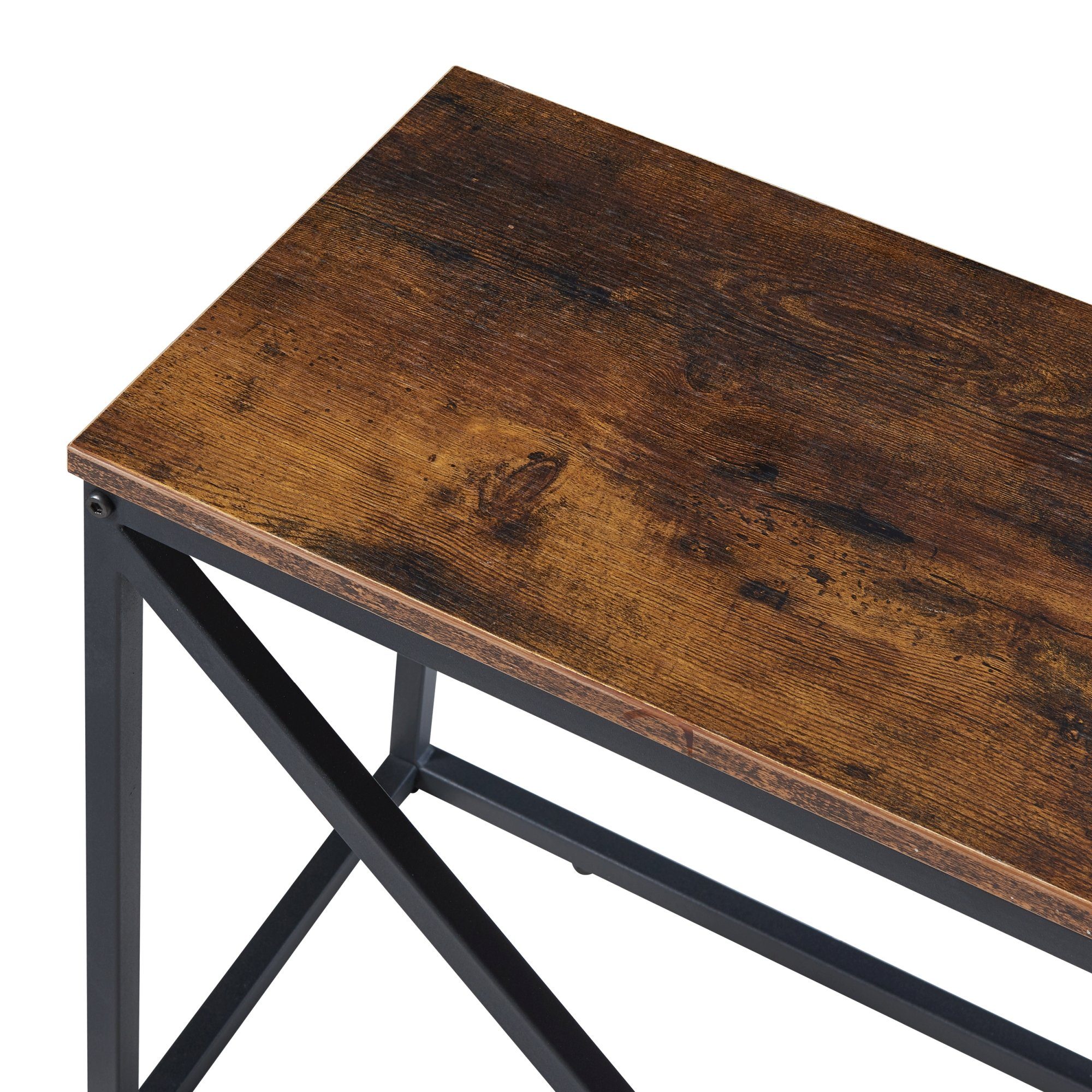 en.casa Kaminholzregal, BxTxH:100x30x50 cm, Vaasa mit Sitzfläche aus Stahl für Innen