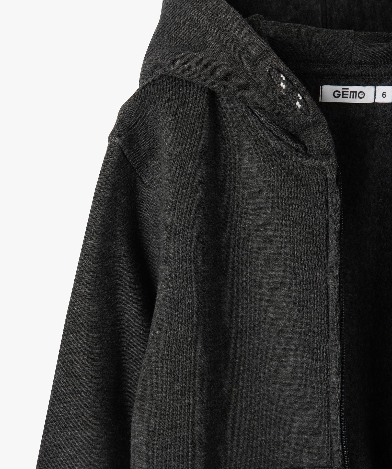 Sweat zippé et molletonné à capuche Garçon gris fonce | GEMO