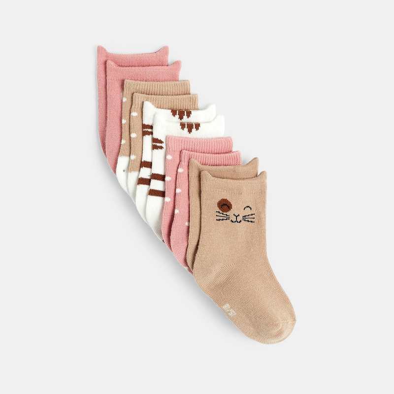 Chaussettes frimousses et pois (lot de 5)