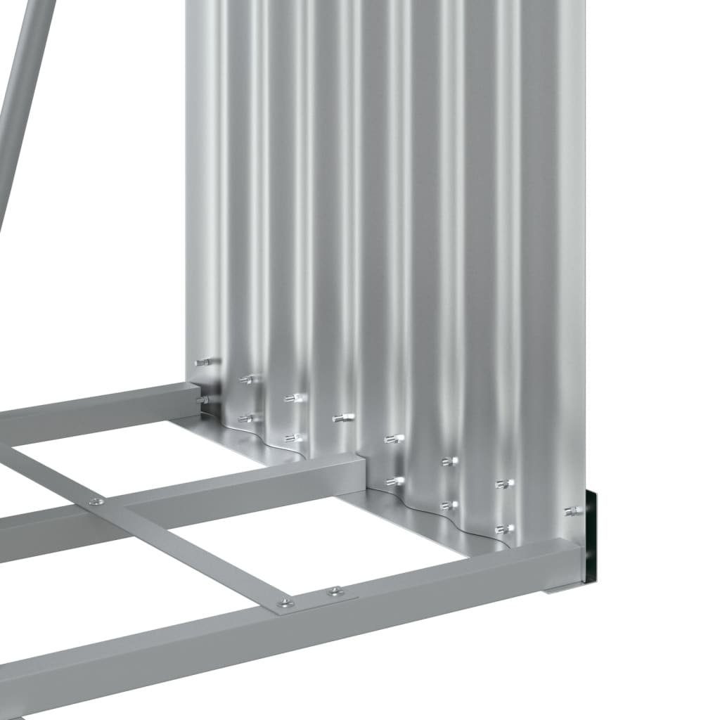 vidaXL Kaminholzregal Kaminholzunterstand Silbern 40x45x100 cm Verzinkter Stahl, BxTxH:40x45x100 cm