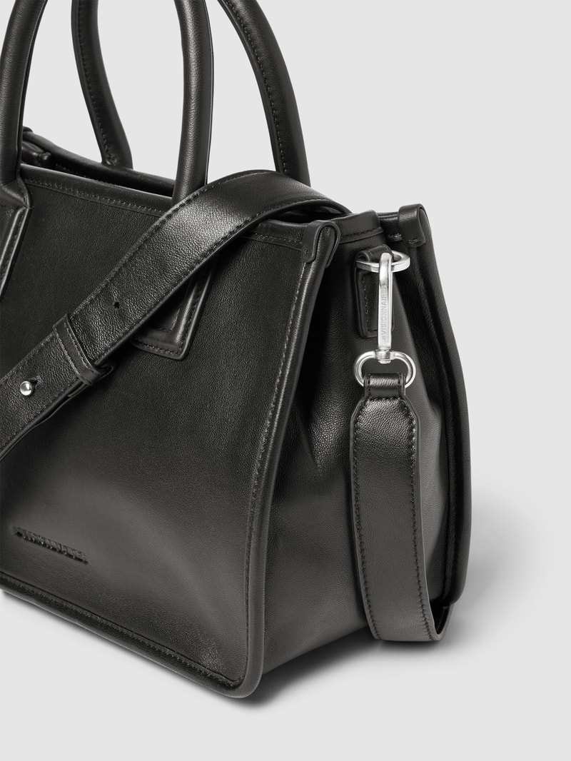 Tote Bag mit Label-Detail Modell 'LENA' in schwarz