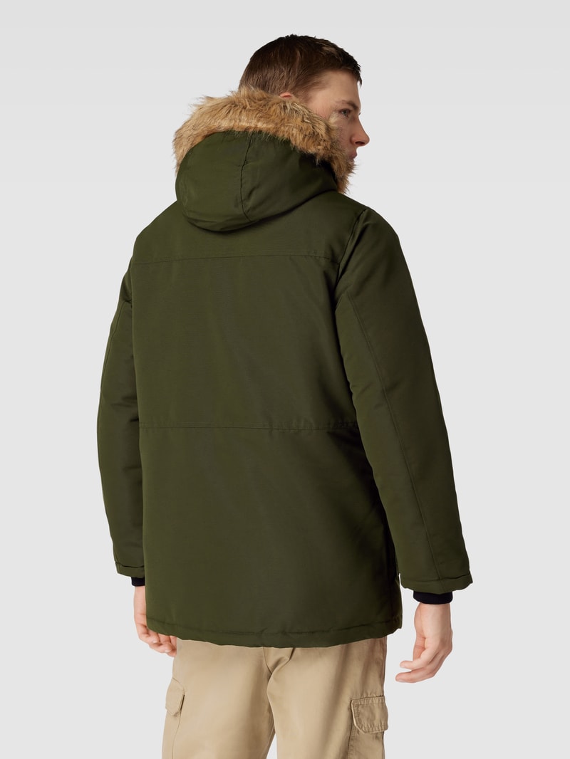 Parka mit Kunstfellbesatz Modell 'EWING' in olivgrün