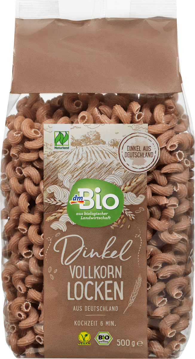 Nudeln, Locken aus Dinkel Vollkorn, 500 g