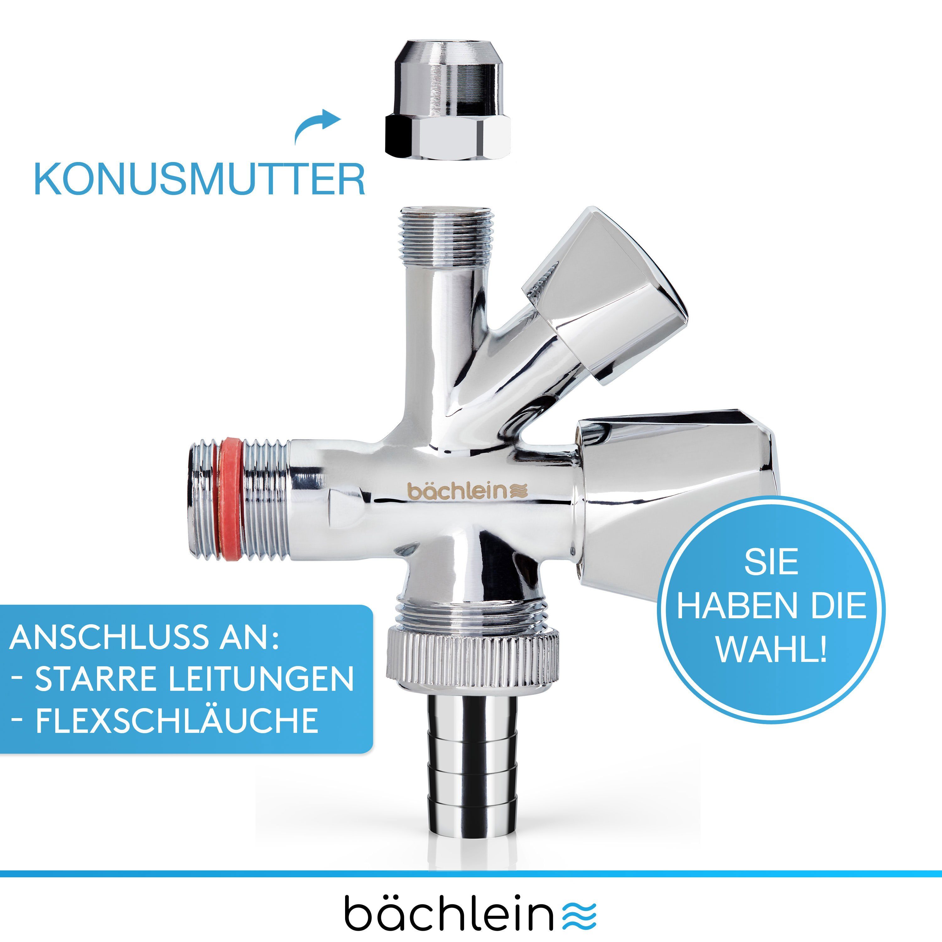 Bächlein Geräteventil Kombi-Eckventil, Chrom