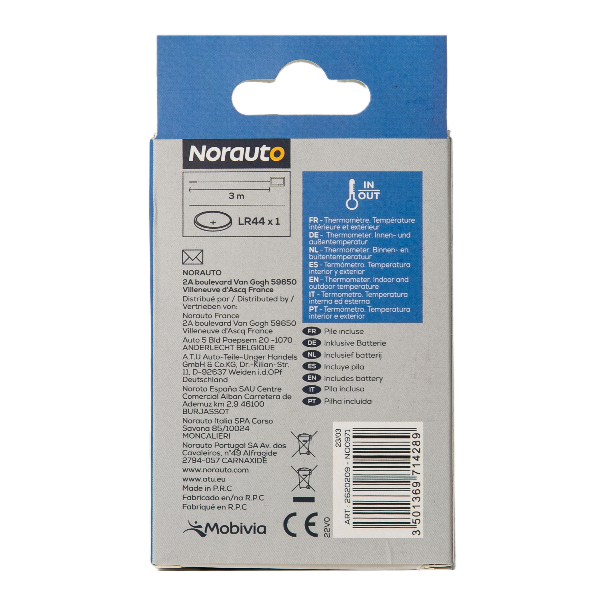 Norauto digitales Uhrenthermometer - ATU
