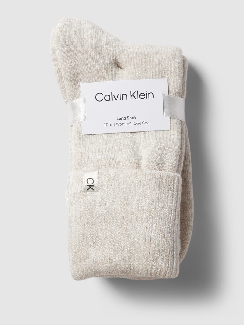 Socken mit Label-Stitching in beige