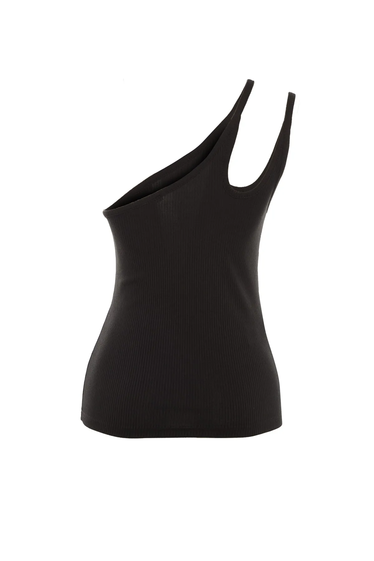 Trendyol Collection  Schwarze One-Shoulder-Schnurstrickbluse TWOSS21BZ0563
