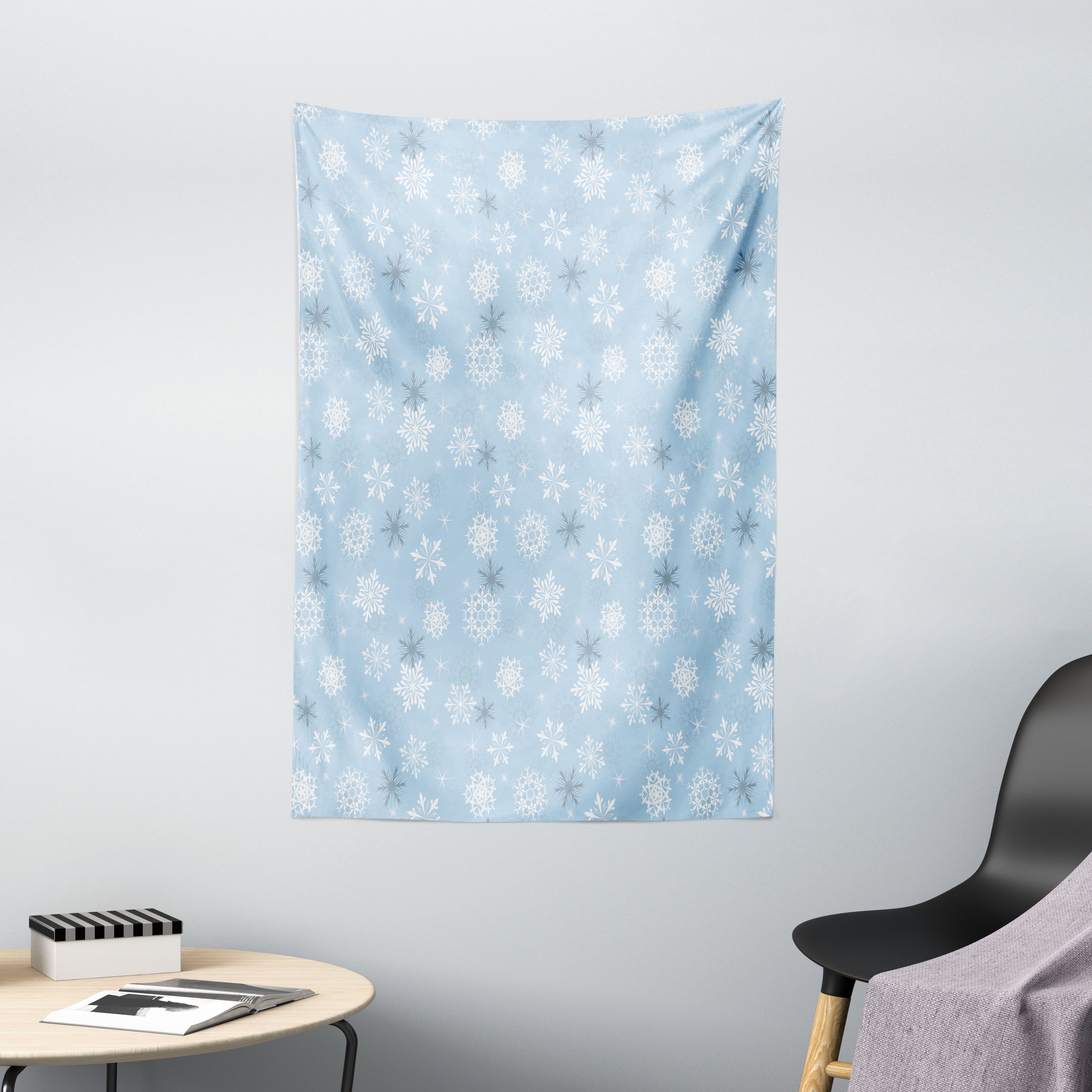 Wandteppich Wohnzimmer Schlafzimmer Wandtuch Seidiges Satin Wandteppich, Abakuhaus, rechteckig, Winter Kaltes Wetter Neujahr