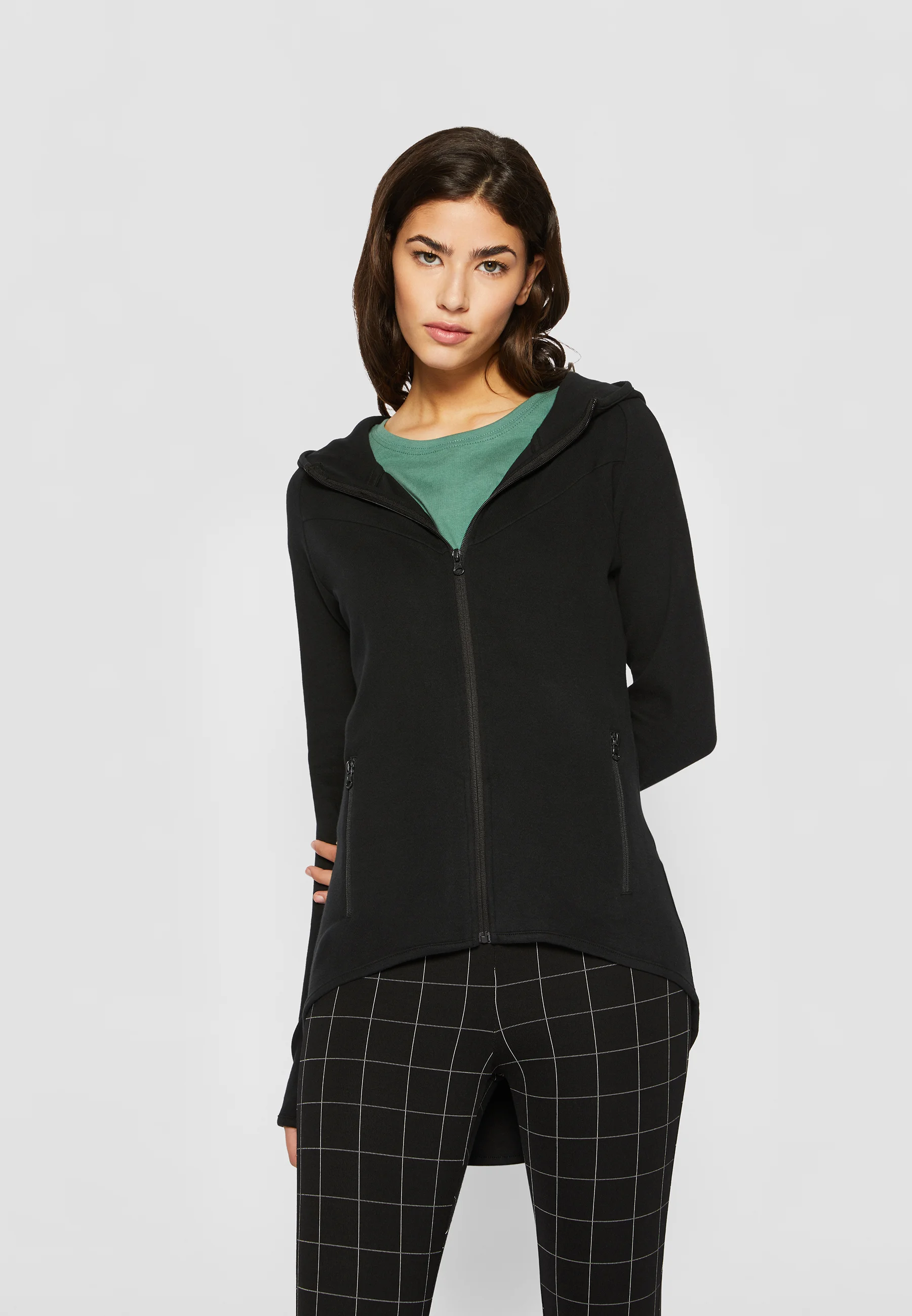 Sudadera con capucha y cremallera para mujer Urban Classics ATHLETIC INTERLOCK - Sudadera con cremallera