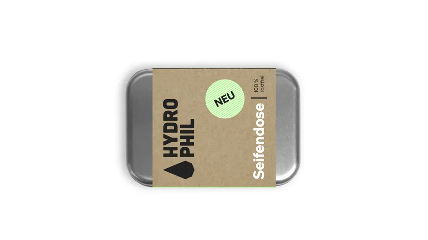 HYDROPHIL Seifendose aus Aluminium mit Abtropfsieb silber