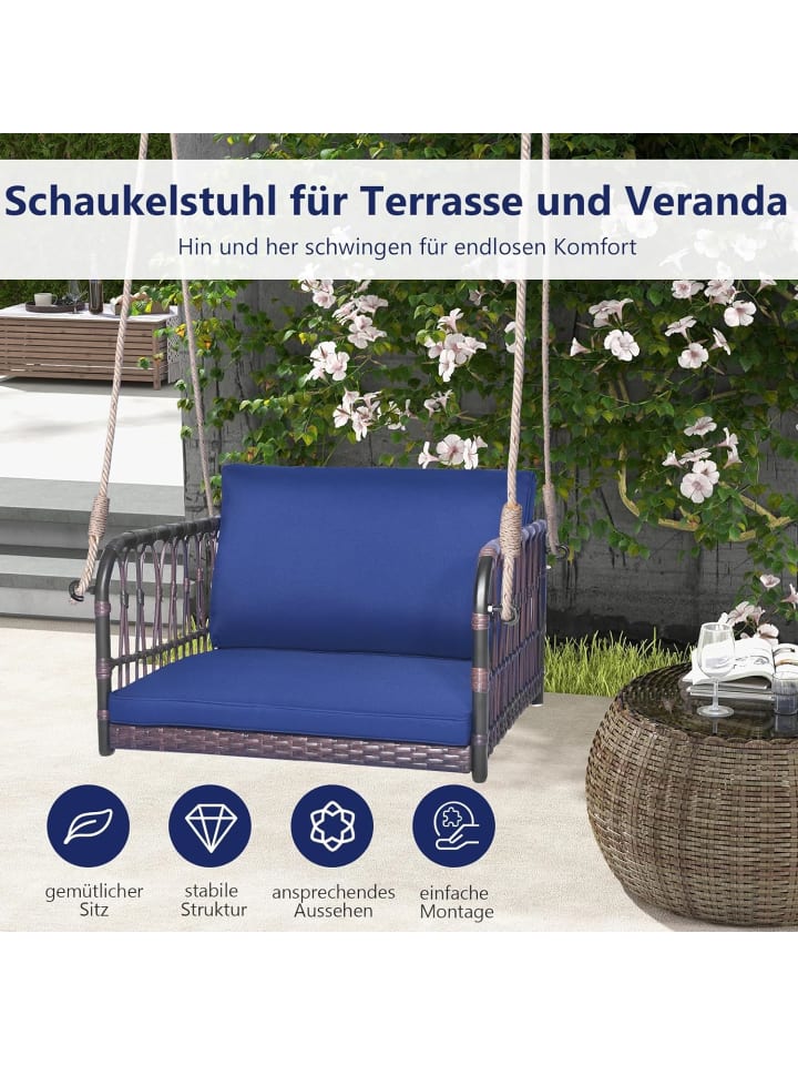 COSTWAY Hängesessel 180kg belastbar in Blau günstig kaufen onesize