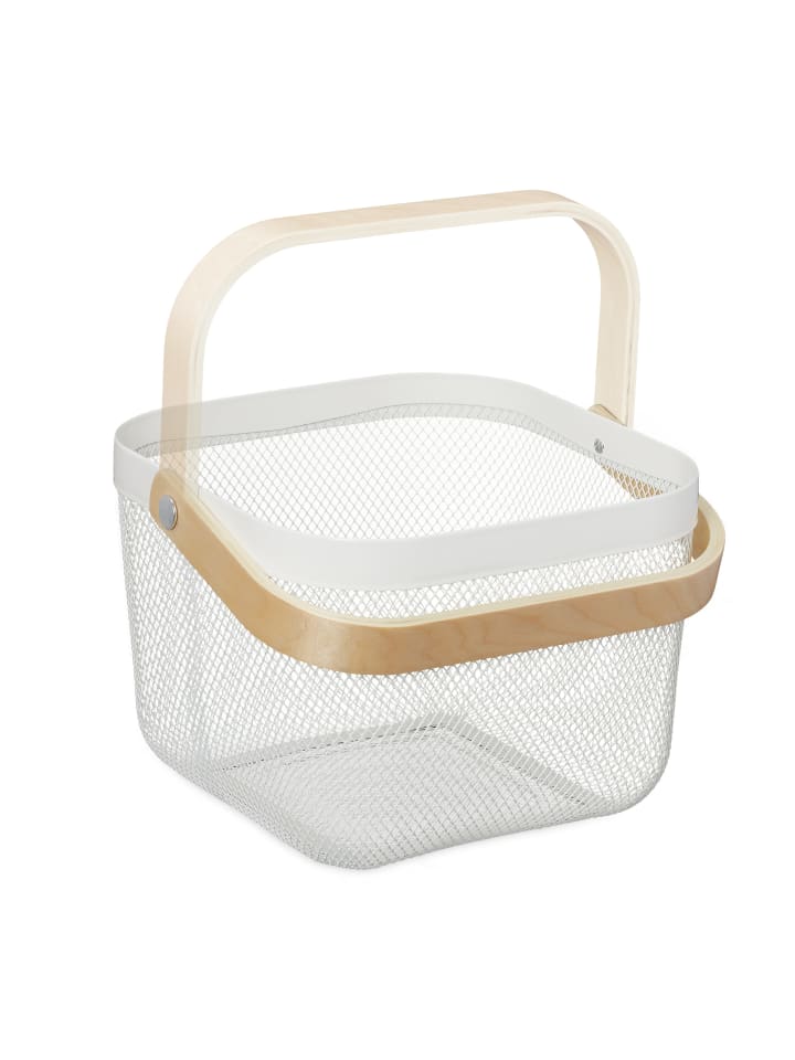 relaxdays Aufbewahrungskorb in Weiß - (B)26 x (H)17,5 x (T)24,5 cm günstig kaufen onesize