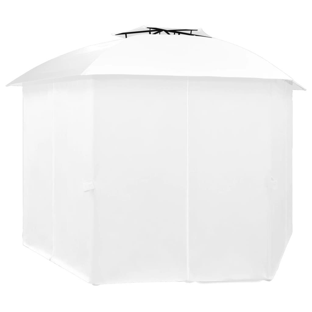 vidaXL Partyzelt Gartenzelt mit Vorhängen 360x312x265 cm Weiß 180 g/m²