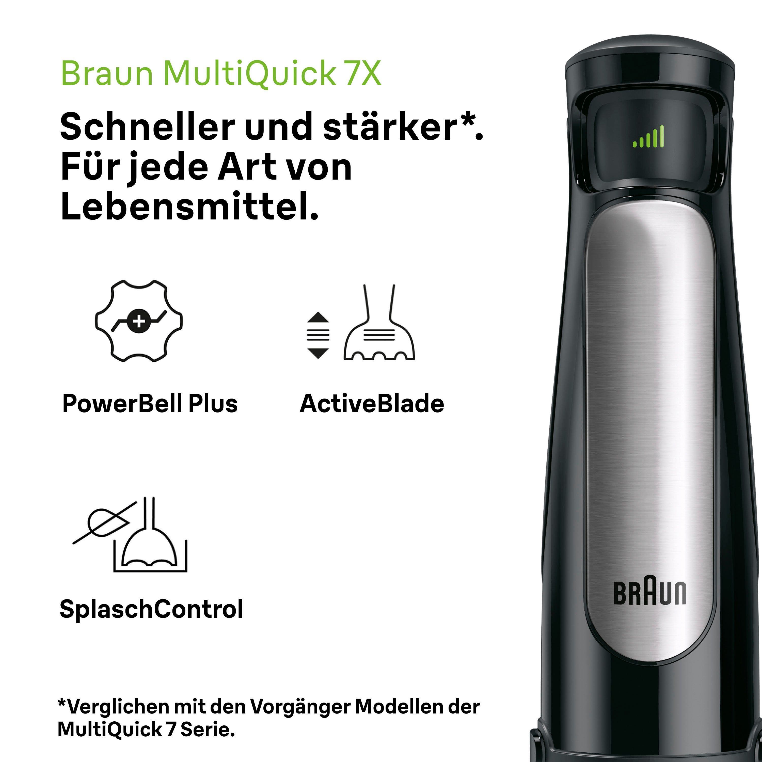 Braun Stabmixer MQ7000X MultiQuick 7, 1000 W, mit 600ml Mixbecher