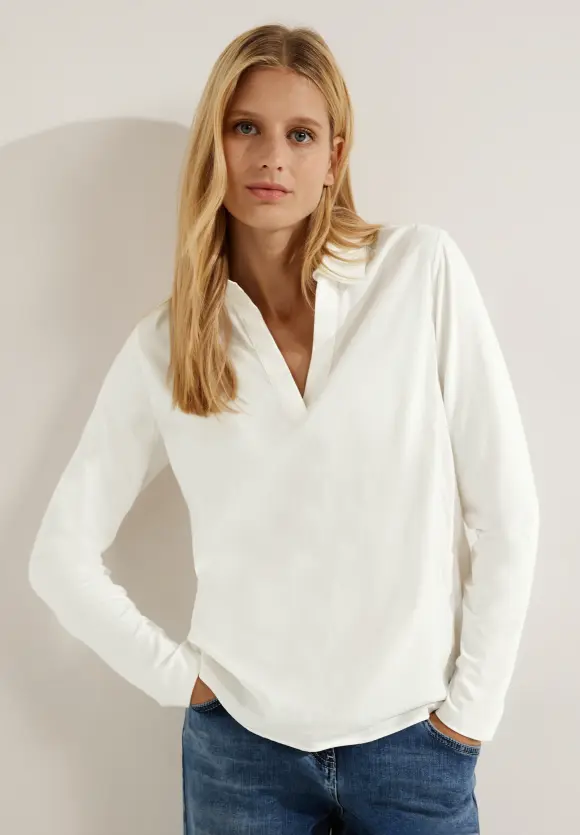 CECIL Splitneckbluse mit Kragen