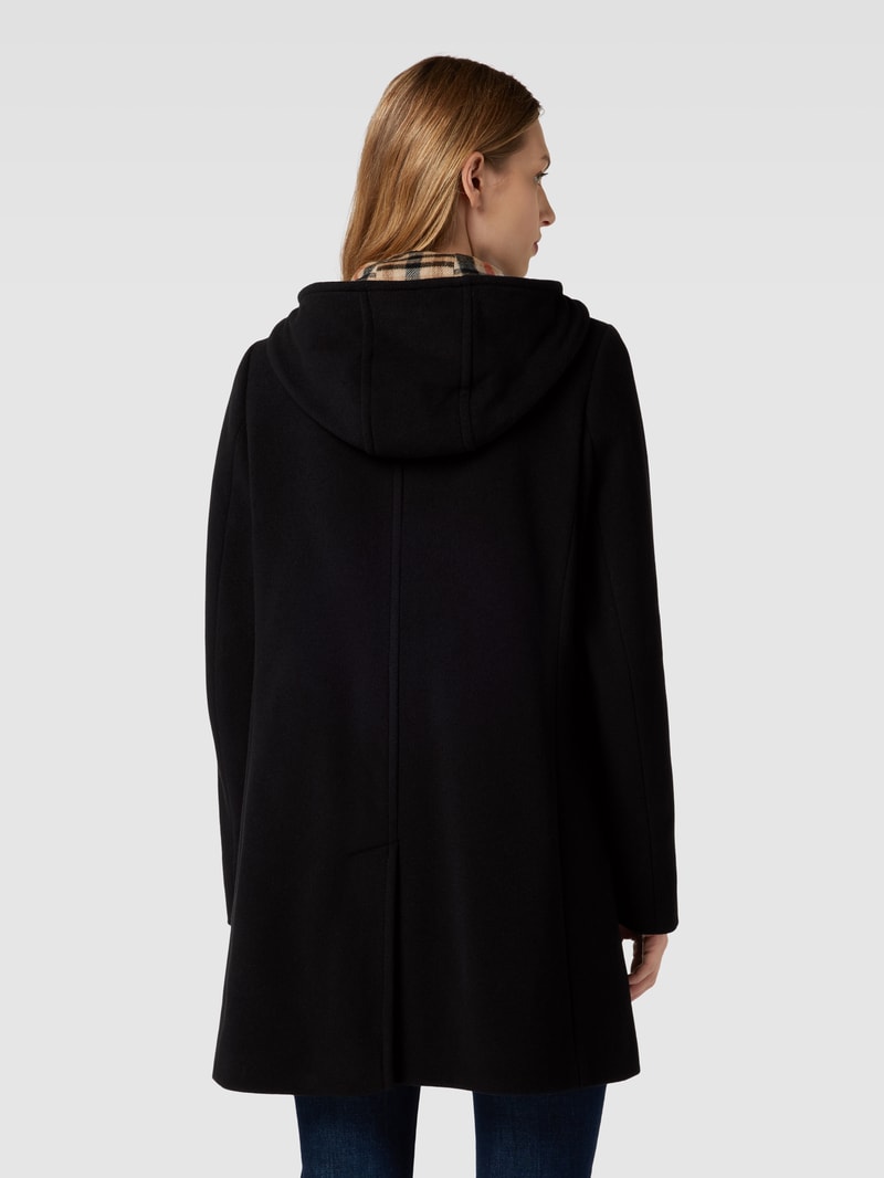 Mantel mit Knopfleiste in schwarz