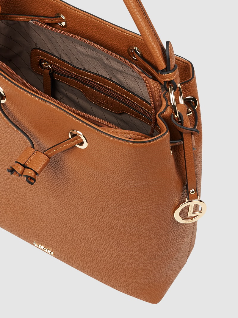 Hobo Bag in Leder-Optik in cognac