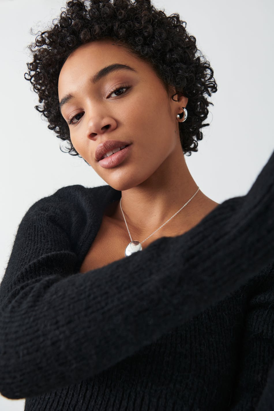 Square neck knit dress