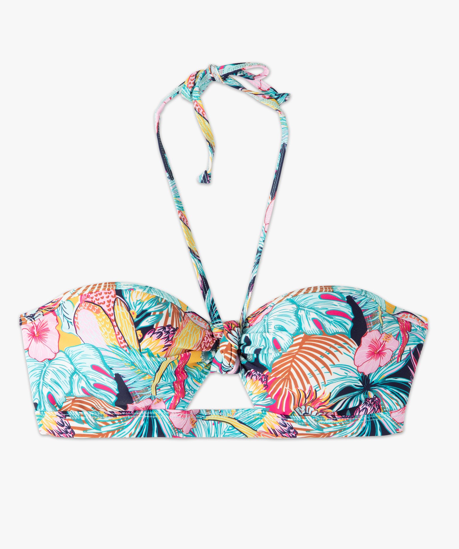 Haut de maillot de bain femme bandeau bretelles amovibles imprime | GEMO