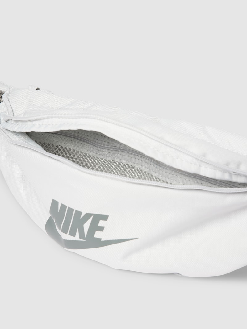 Bauchtasche mit Label-Schriftzug in dunkelgrau