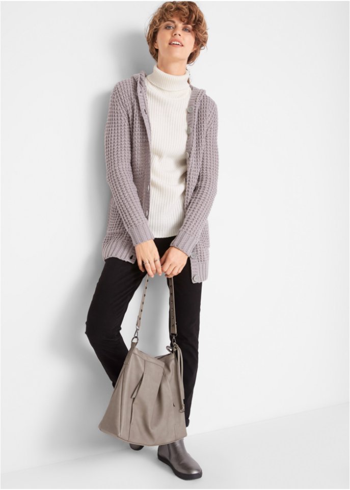 Strickjacke mit Kapuze
