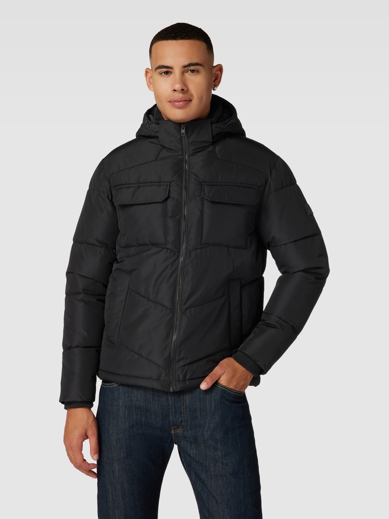 Steppjacke mit Kapuze Modell 'MASON' in schwarz