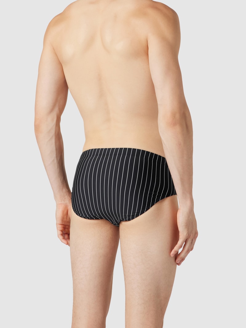 Badehose mit Streifenmuster in schwarz