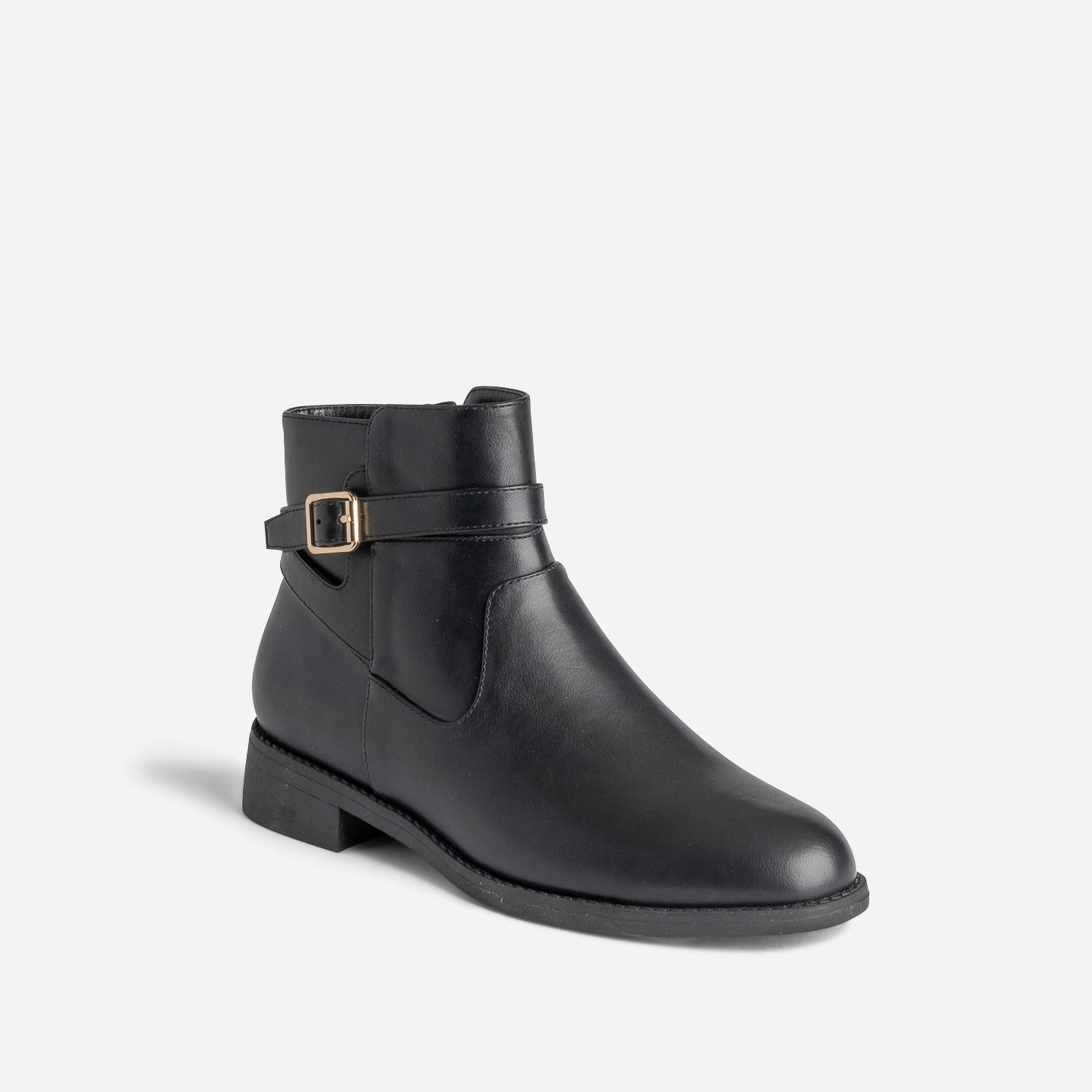 Boots noir éco-conçu avec bride cheville