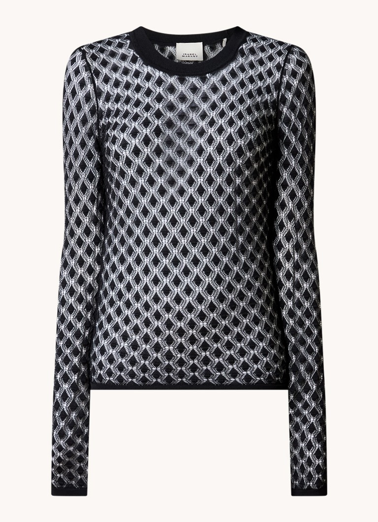 Top Isabel Marant Zavia semitransparent din dantelă