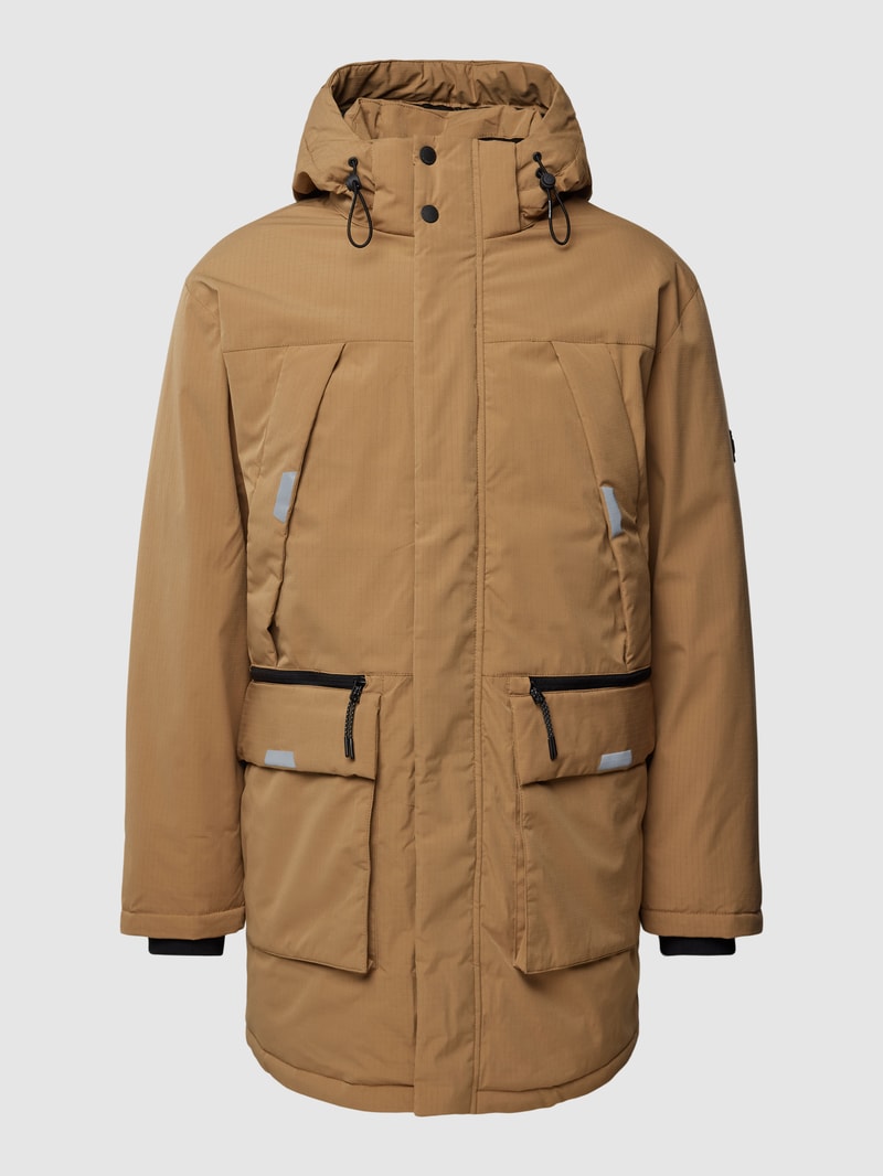 Parka mit abenhmbarer Kapuze in beige