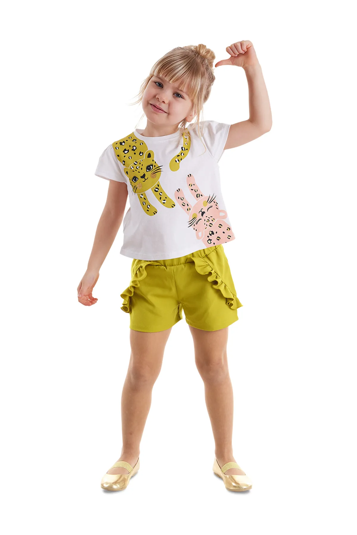 Denokids  Mischievous Cats T-Shirt-Shorts-Set für Mädchen