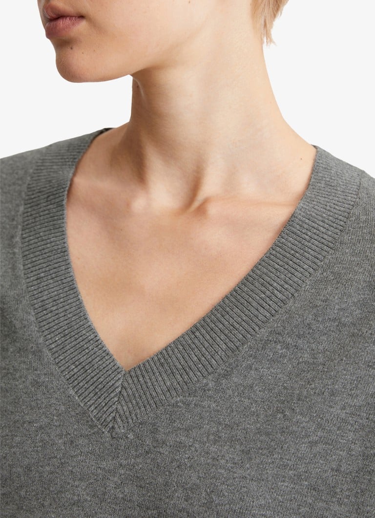 Marc O'Polo Denim Fine-knit wool blend pullover with V-neck