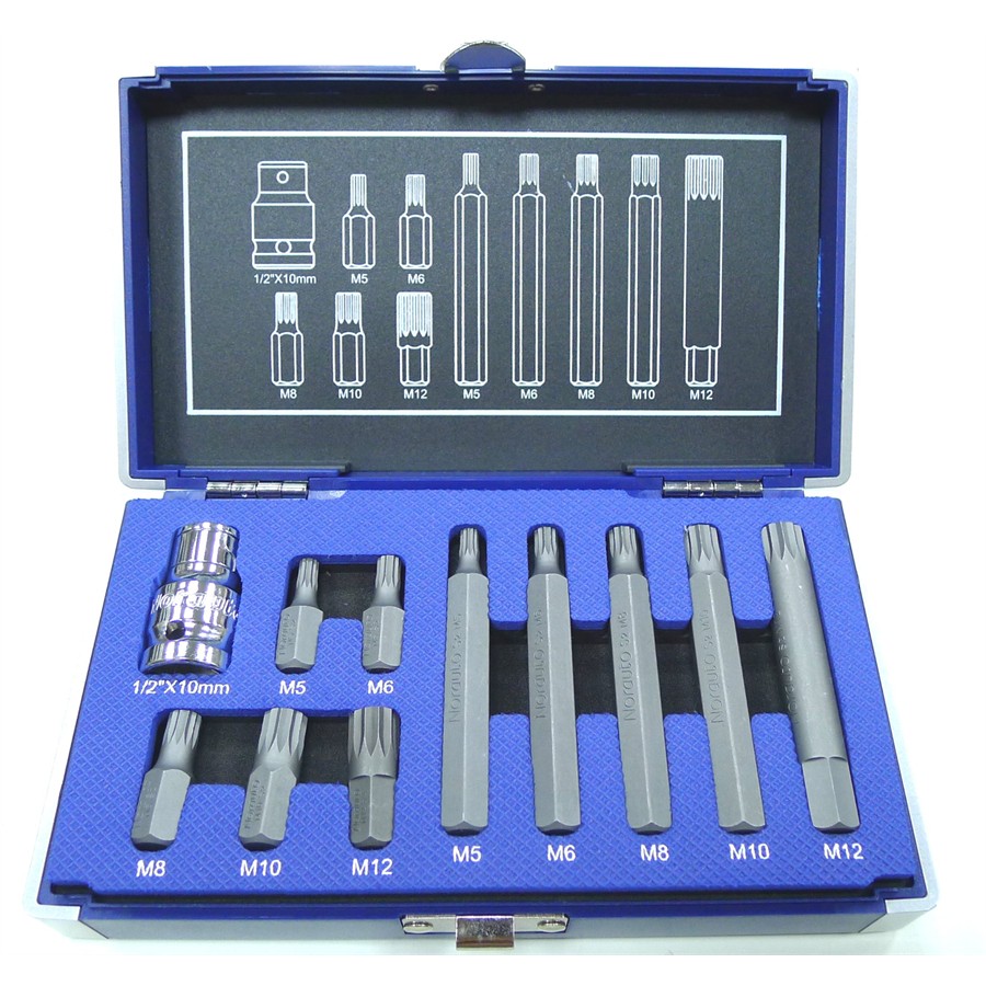 Kasten mit 10 Endstücken XZN für ½" Zoll Vierkant, von Norauto - ATU