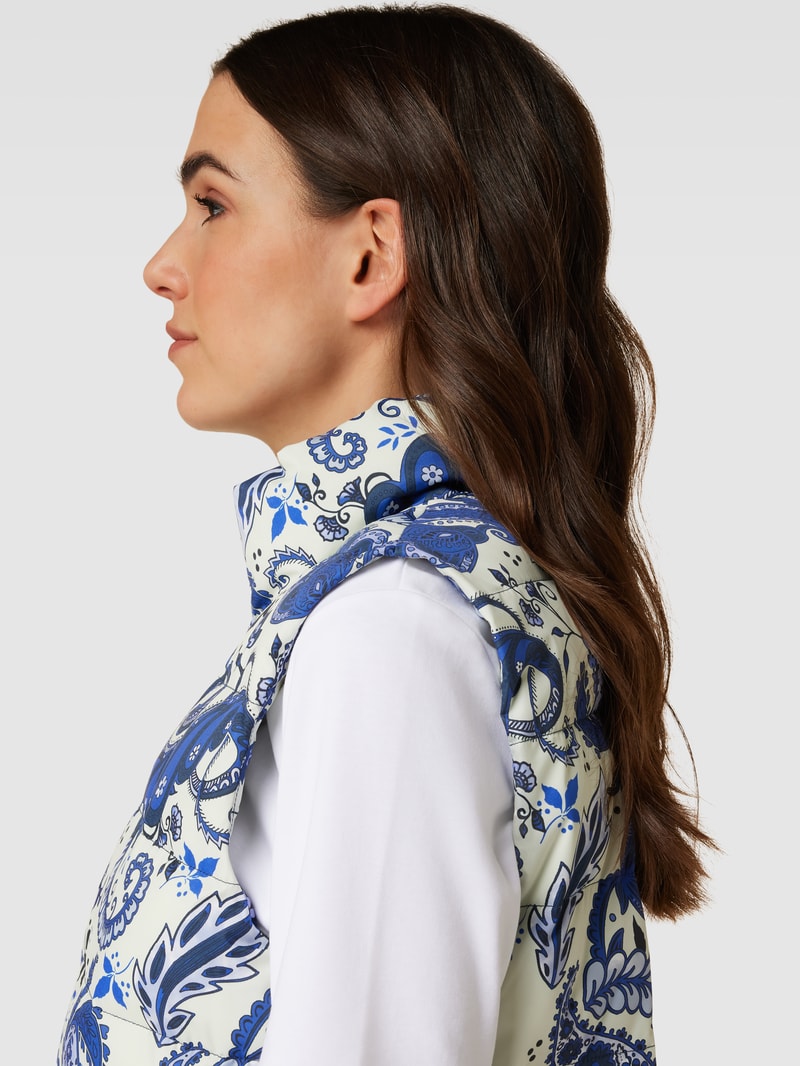 Weste mit Allover-Muster in bleu