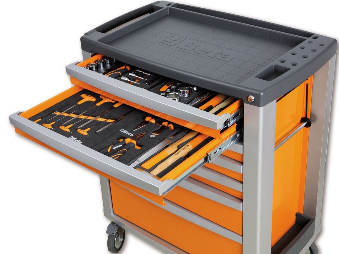 Cărucior de scule Beta 039000001 C39-7/O cu 7 sertare portocaliu
