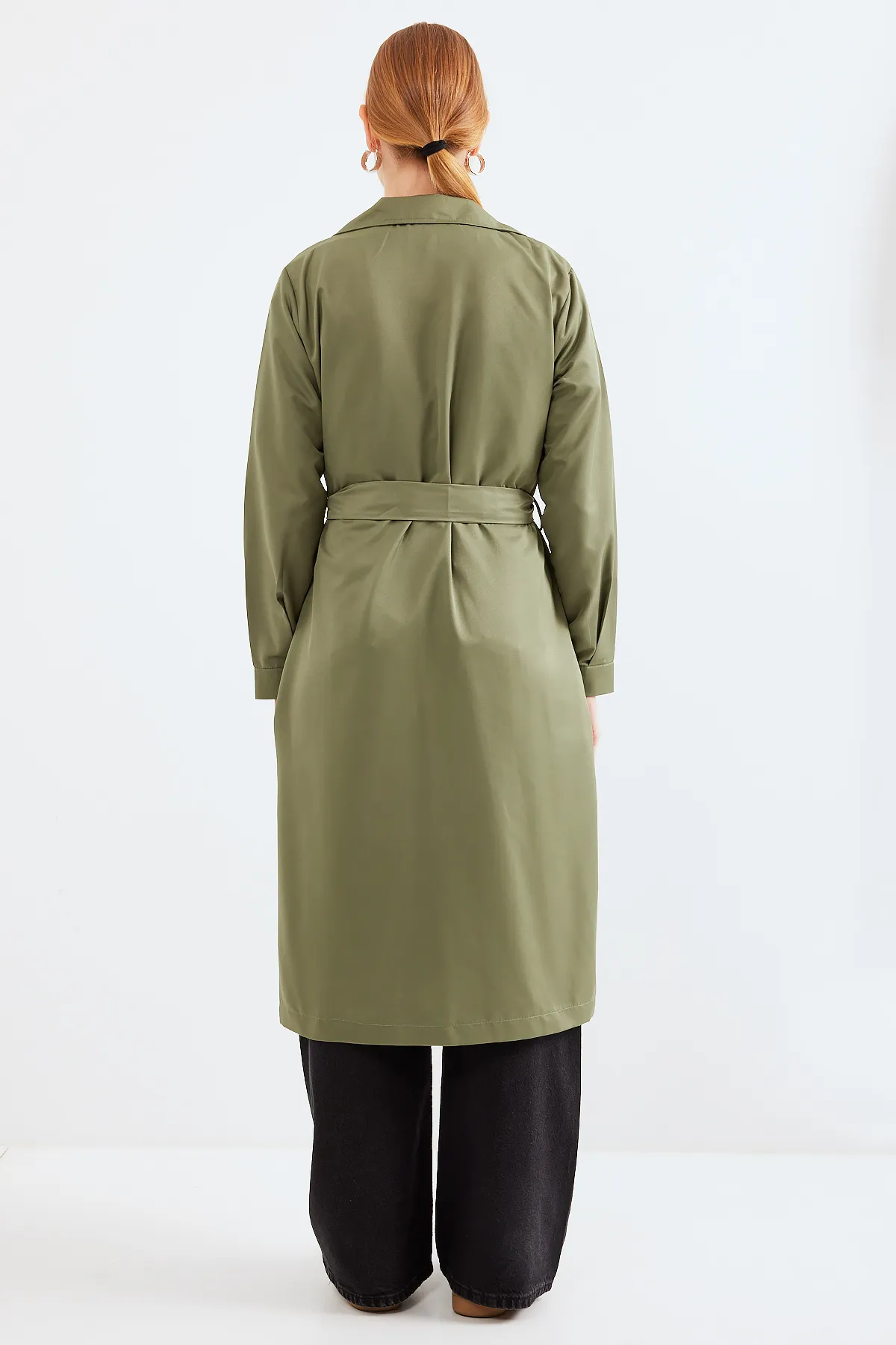 Bigdart  5853 Zweireihiger Trenchcoat mit Kragen – Khaki