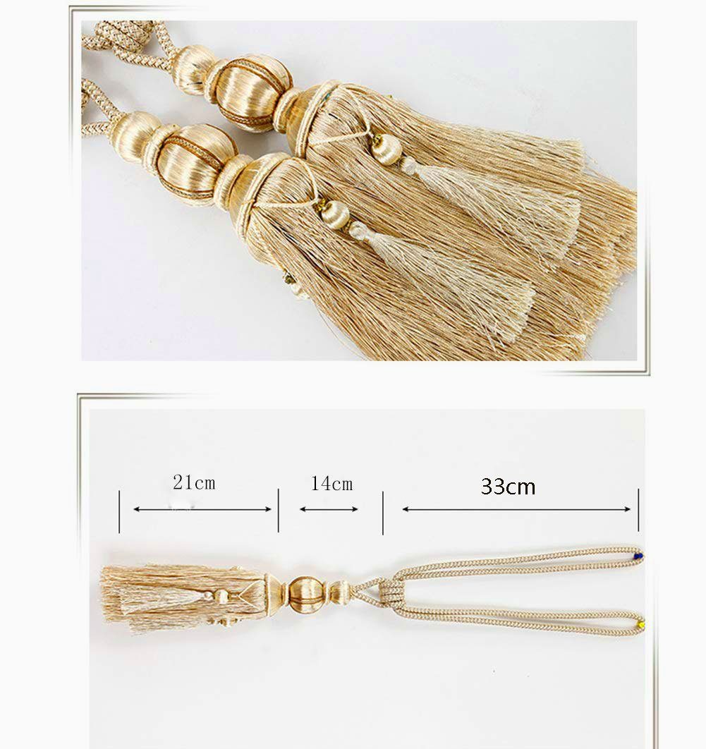 Raffhalter Vorhang-Krawatten aus Seil handgefertigt Quaste,Gold, Sarfly, (2-tlg)