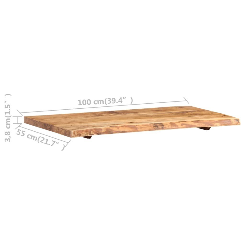 vidaXL Badezimmer-Set Badezimmer-Waschtischplatte Massivholz Akazie 100 x 55 x 3,8 cm