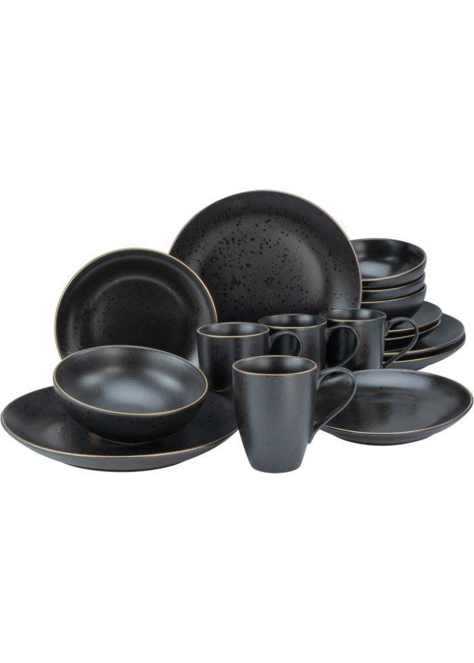 Geschirr-Set mit Sprenkel (16-tlg.Set)