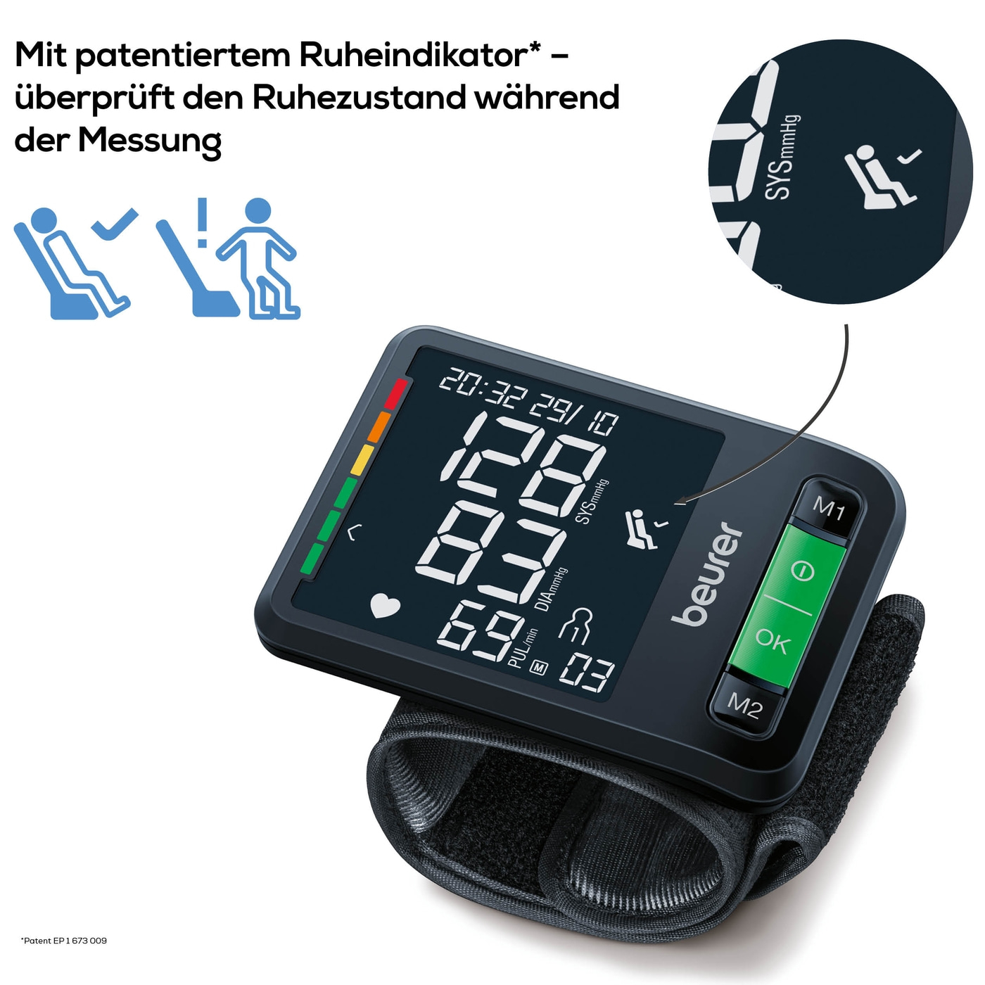 Beurer Handgelenk-Blutdruckmessgerät BC 87 <i>Bluetooth</i>®-Sanfter Druckaufbau und schnelle Messzeiten für komfortables Blutdruckmessen