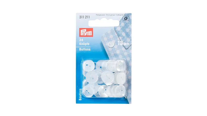 Prym Kittel-/Schlafanzugknöpfe Kunststoff 13 mm perlmuttfarben perlmutt