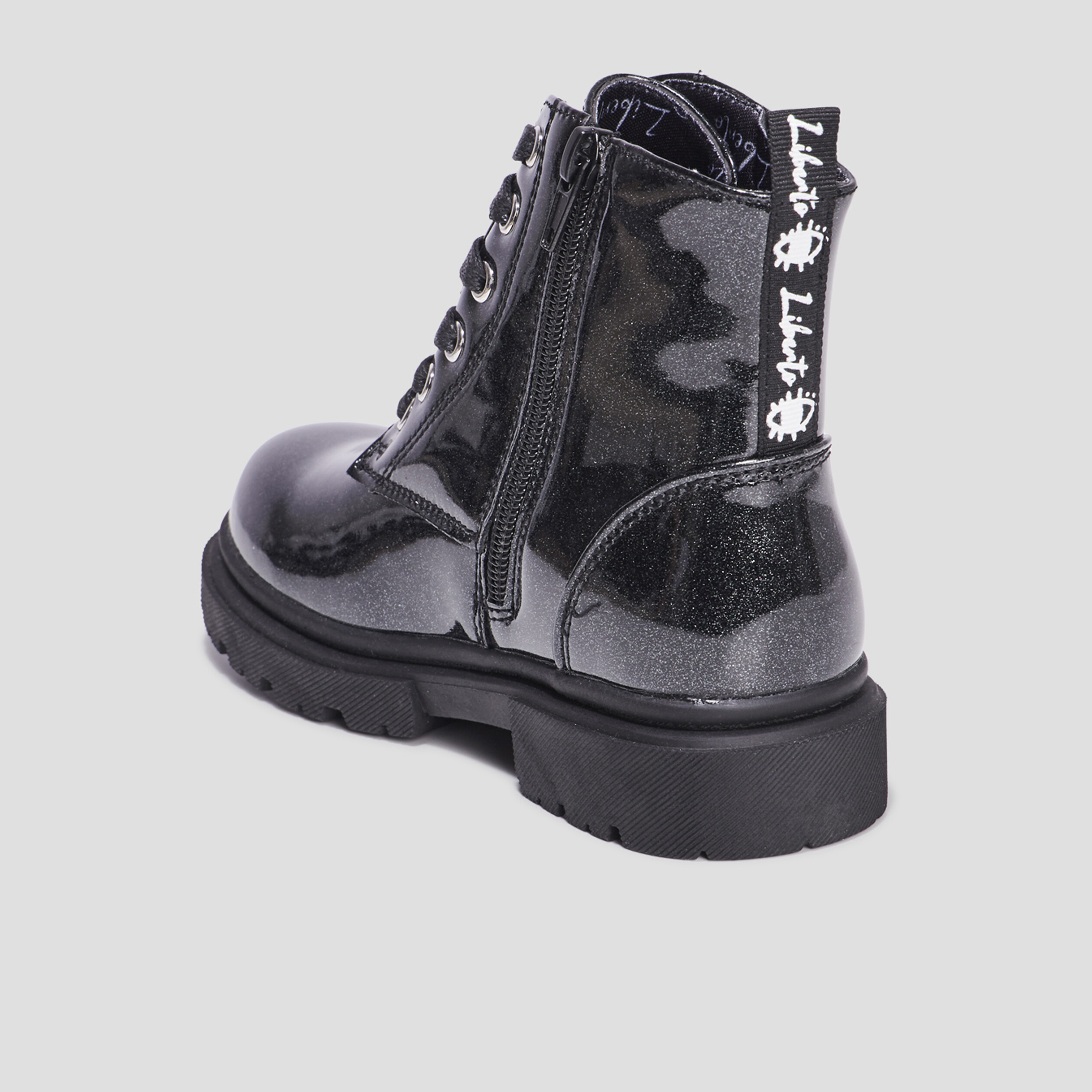 Bottines crantées à paillettes Liberto noir fille | La Halle