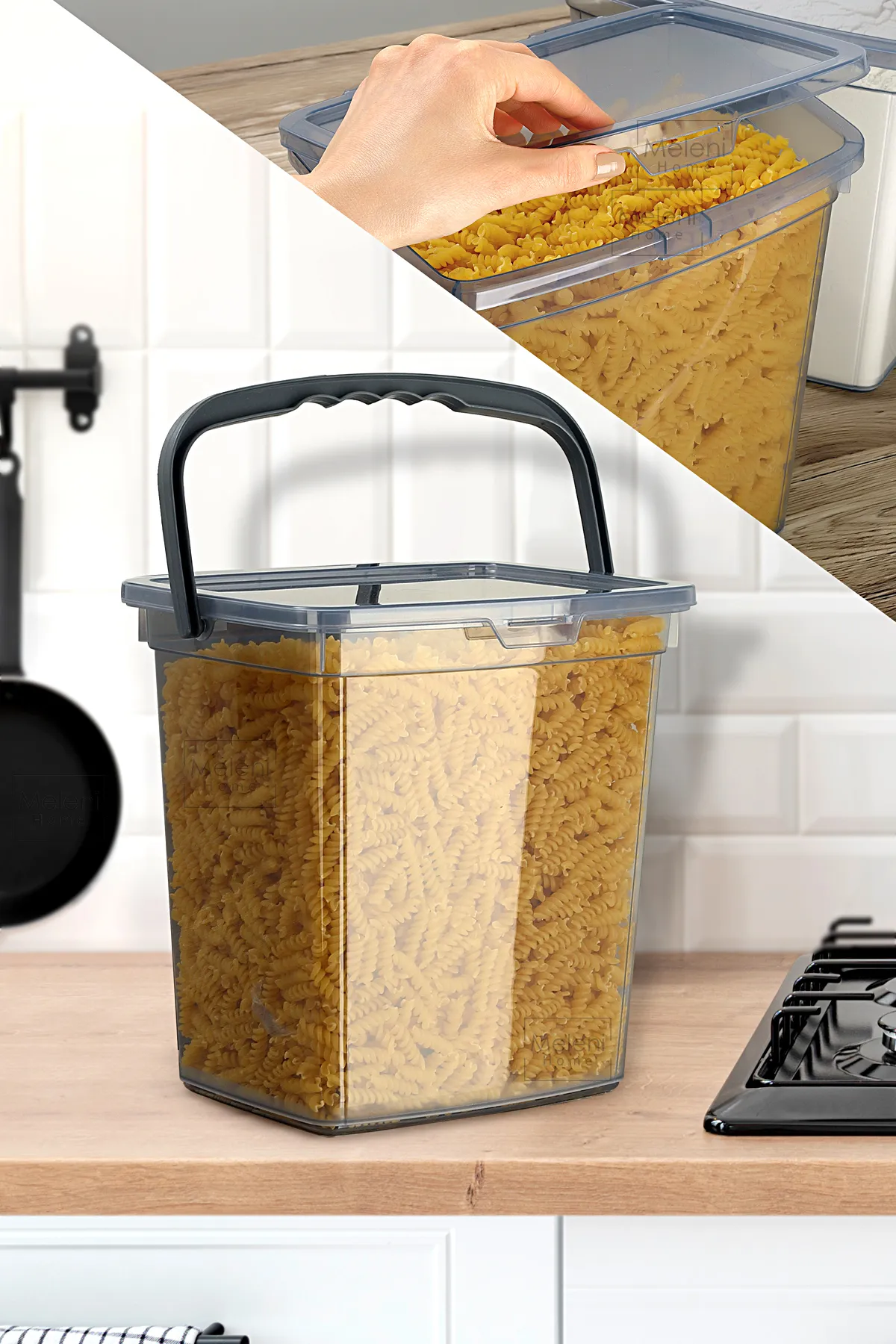 Meleni Home  Mehl- und Hülsenfrüchtebehälter 6 Liter – Platinum-Serie