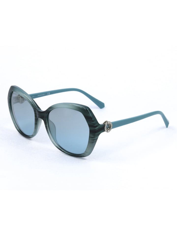 Swarovski Damen-Sonnenbrille in Grün/ Türkis günstig kaufen 55