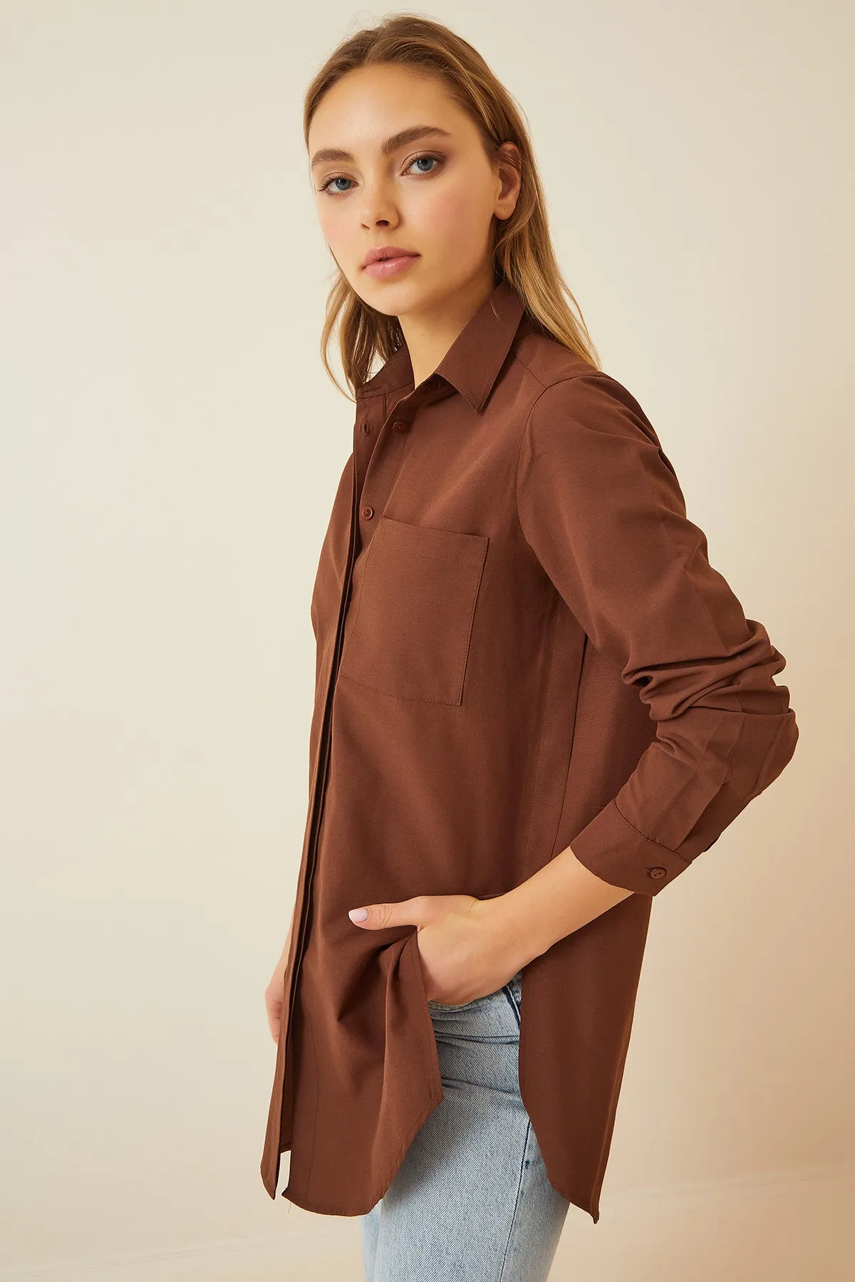 Happiness İstanbul  Hemd - Braun - Relaxed Fit