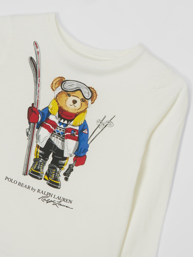 Longsleeve mit 'Polo Bear'-Print in offwhite