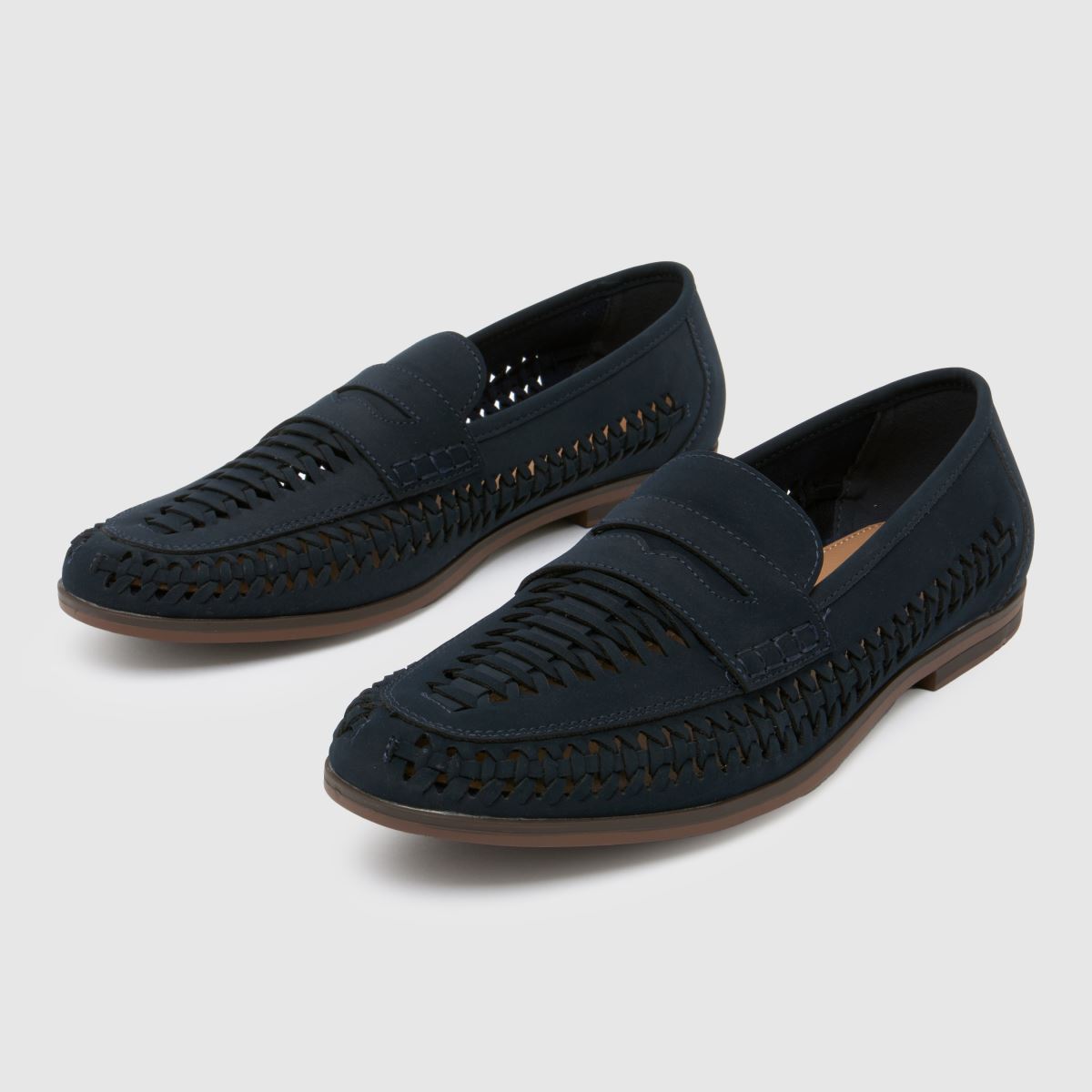 Schuh Reem pleteni mokasini v mornarsko modri barvi