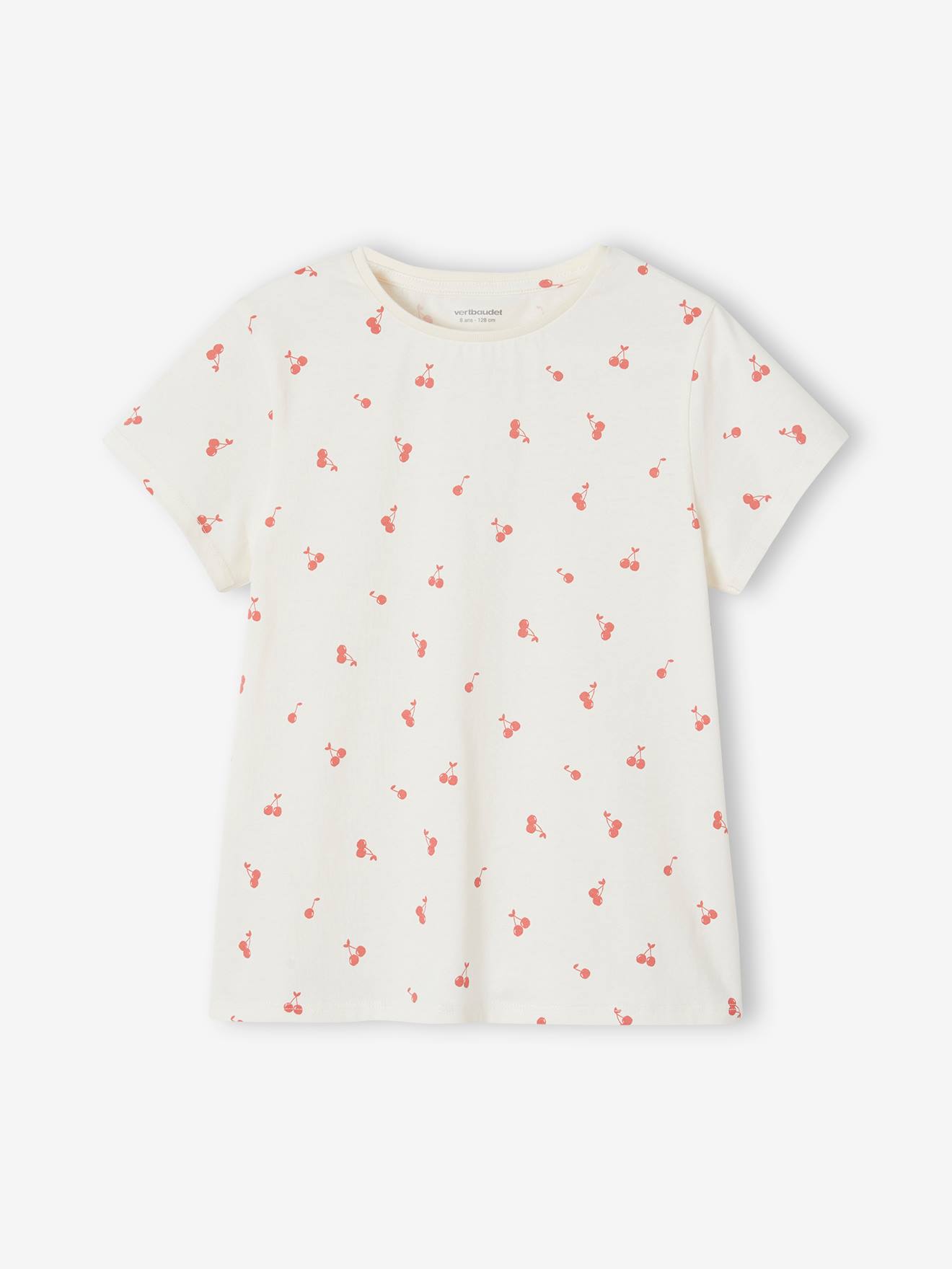 Vertbaudet 3er-Pack Mädchen T-Shirts, Glanzdetails BASIC Oeko-Tex - himbeer