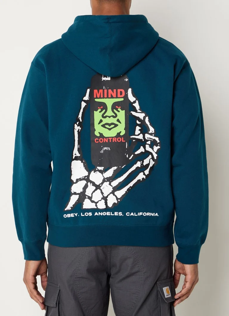 Obey Mind Control-hettegenser med logo og trykk på ryggen